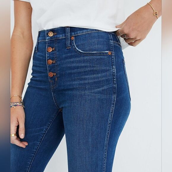 Madewell 10" High-Rise Skinny Jeans In Hanna Wash Size 27 - Picture 3 of 12